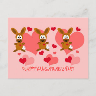 Carte postale Bunnies pour la Saint-Valentin