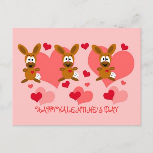 Carte postale Bunnies pour la Saint-Valentin (Devant)