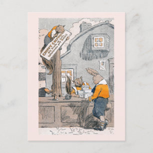 Carte Postale Bunny Acheter des noix de Chipmunks