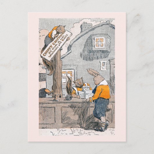 Carte Postale Bunny Acheter des noix de Chipmunks (Devant)