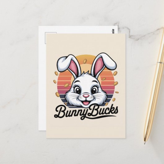Carte Postale Bunny Bucks (Devant/Arrière en situation)