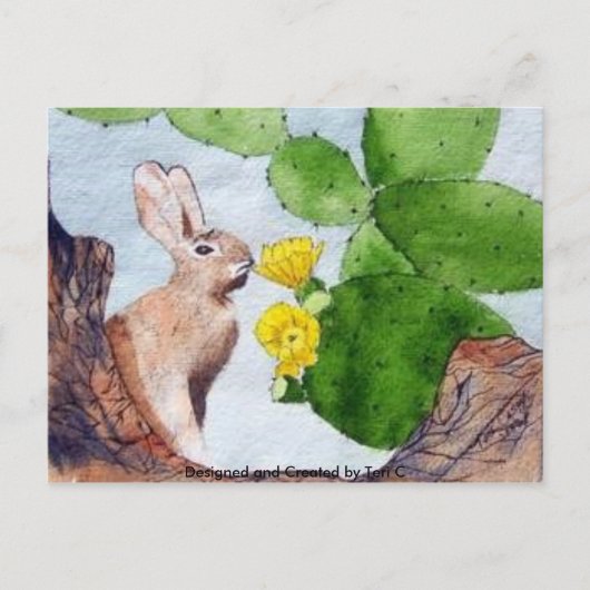 Carte Postale Bunny Cactus (Devant)