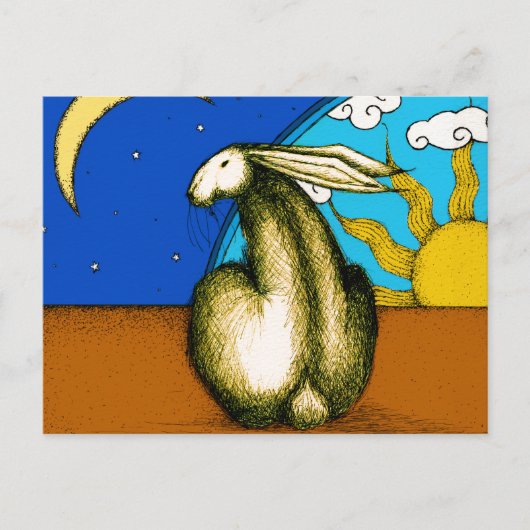 CARTE POSTALE BUNNY CÉLESTIQUE (Devant)