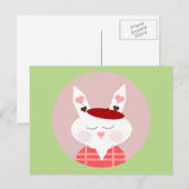 Carte postale Bunny Coeurs amusants (Devant / Derrière)