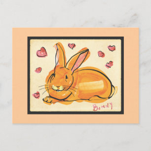 CARTE POSTALE BUNNY D'AMOUR