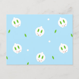 Carte Postale Bunny de neige hivernale de Kawaii