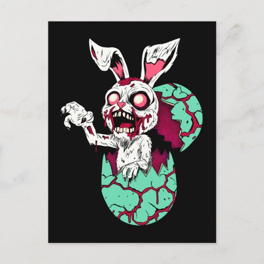 Carte Postale Bunny de Pâques Zombie (Devant)