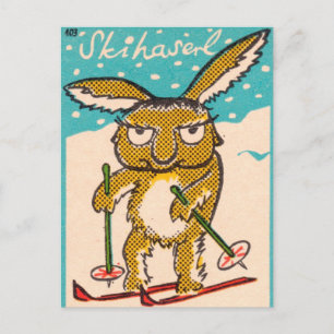 Carte Postale Bunny de ski allemand