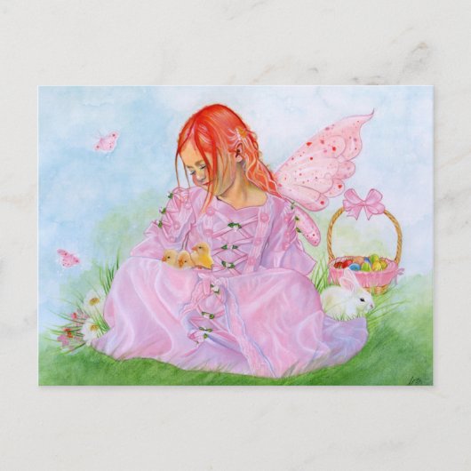 Carte postale Bunny Fairy Spring Pâques (Devant)