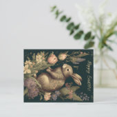Carte Postale Bunny Hop Floral : Salutations de Pâques antiques, (Debout devant)