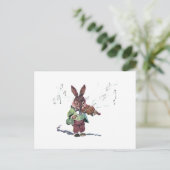 Carte Postale Bunny Jouer au violon (Debout devant)