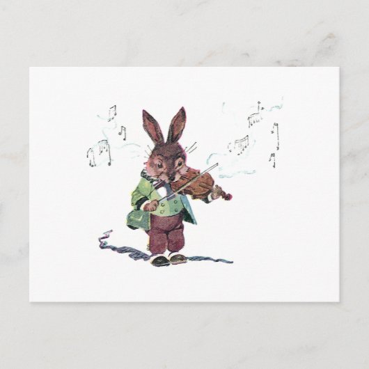 Carte Postale Bunny Jouer au violon (Devant)