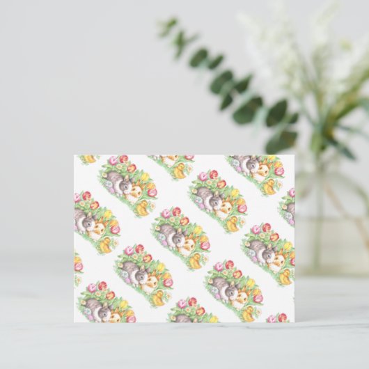 Carte postale Bunny Pâques (Debout devant)