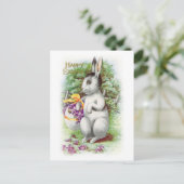 Carte postale Bunny Pâques Florale (Debout devant)