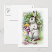 Carte postale Bunny Pâques Florale (Devant / Derrière)