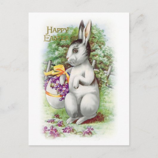 Carte postale Bunny Pâques Florale (Devant)