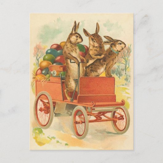 Carte postale Bunny Pâques vintage (Devant)