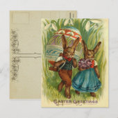 Carte postale Bunny Pâques vintage (Devant / Derrière)