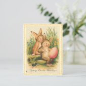 Carte postale Bunny Pâques vintage (Debout devant)