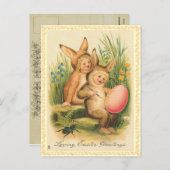 Carte postale Bunny Pâques vintage (Devant / Derrière)