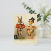 Carte postale Bunny Pâques vintage (Debout devant)