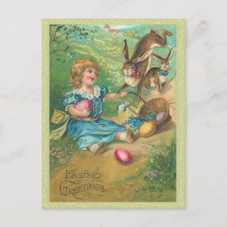 Carte postale Bunny Pâques vintage
