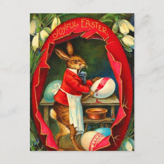 Carte postale Bunny Pâques vintage (Devant)