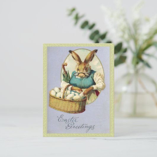 Carte postale Bunny Pâques vintage (Debout devant)