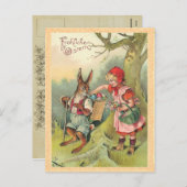 Carte postale Bunny Pâques vintage (Devant / Derrière)