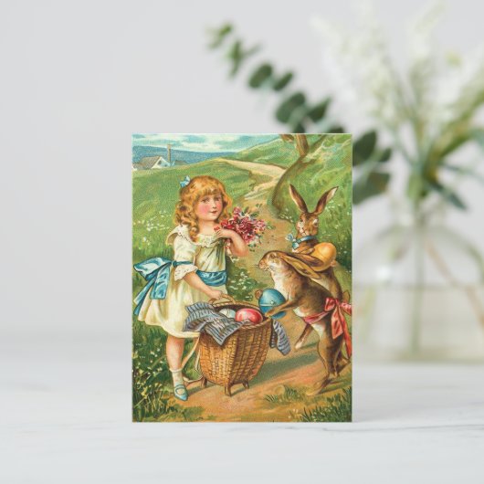 Carte postale Bunny Pâques vintage (Debout devant)