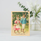 Carte postale Bunny Pâques vintage (Debout devant)