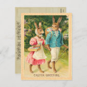 Carte postale Bunny Pâques vintage (Devant / Derrière)