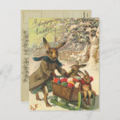 Carte postale Bunny Pâques vintage (Devant / Derrière)