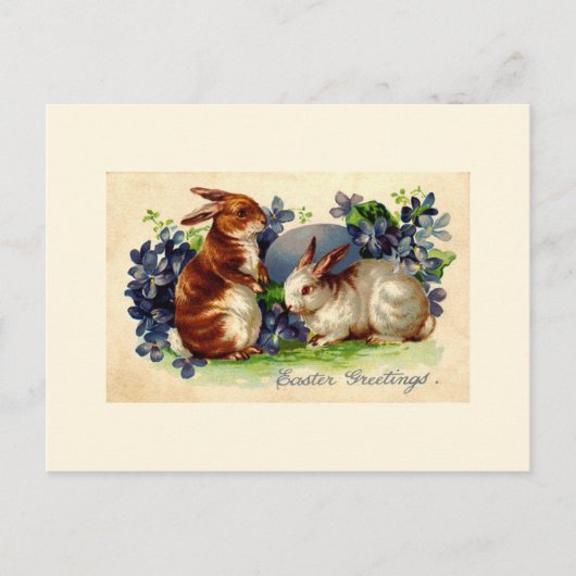 Carte postale Bunny Pâques vintage (Devant)
