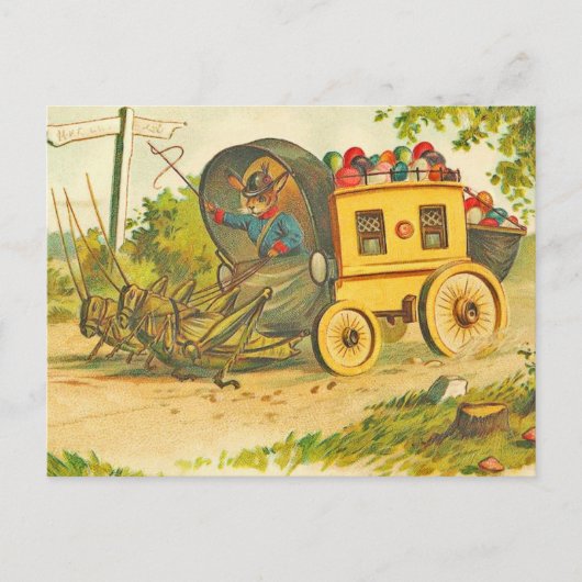Carte postale Bunny Pâques vintage (Devant)