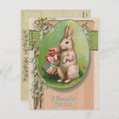 Carte postale Bunny Pâques vintage (Devant / Derrière)