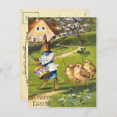 Carte postale Bunny Pâques vintage (Devant / Derrière)