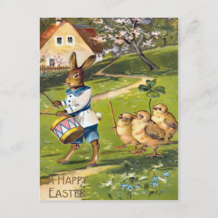 Carte postale Bunny Pâques vintage