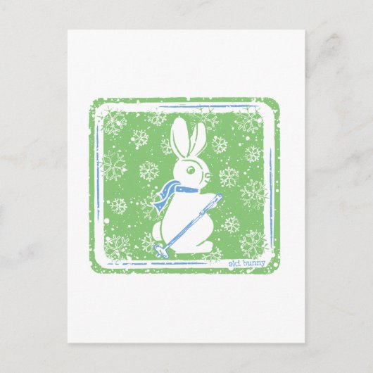 Carte Postale Bunny Ski (Devant)