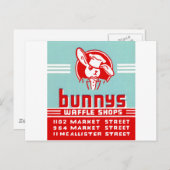Carte Postale Bunnys Waffle Shops (Devant / Derrière)