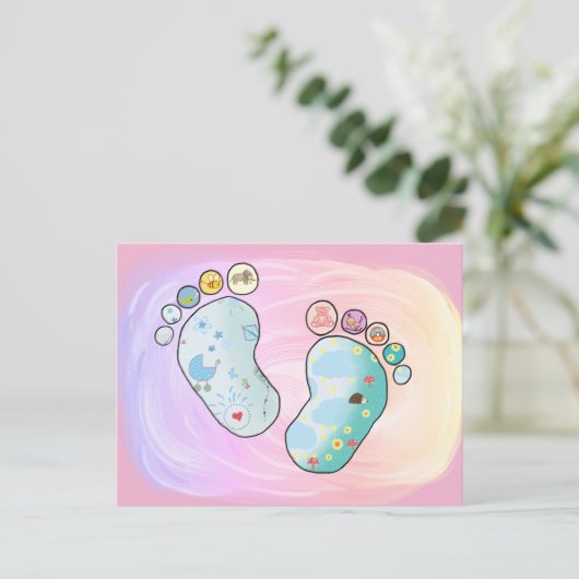 Carte Postale Bunte Babyfüsse (Debout devant)