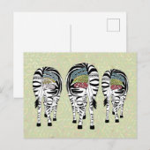 Carte Postale bunte Zebras (Devant / Derrière)