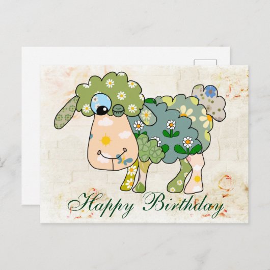 Carte Postale Buntes Schaf (Devant / Derrière)