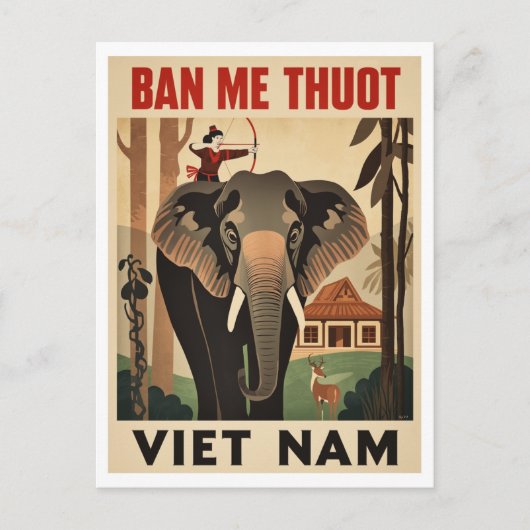 Carte Postale Buon Ma Thuot Elephant Viet Nam Travel (Devant)