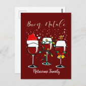 Carte Postale Buon Natale Joyeux Vins de Noël (Devant / Derrière)