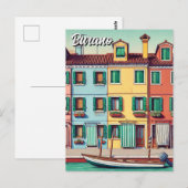 Carte Postale Burano Italie (Devant / Derrière)