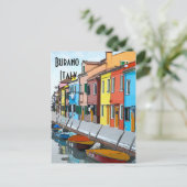 Carte Postale Burano, Italie, modifier le texte (Debout devant)