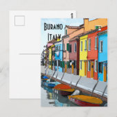 Carte Postale Burano, Italie, modifier le texte (Devant / Derrière)