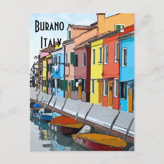 Carte Postale Burano, Italie, modifier le texte (Devant)