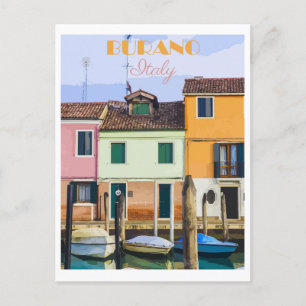Carte Postale Burano Italie Vintage voyage coloré